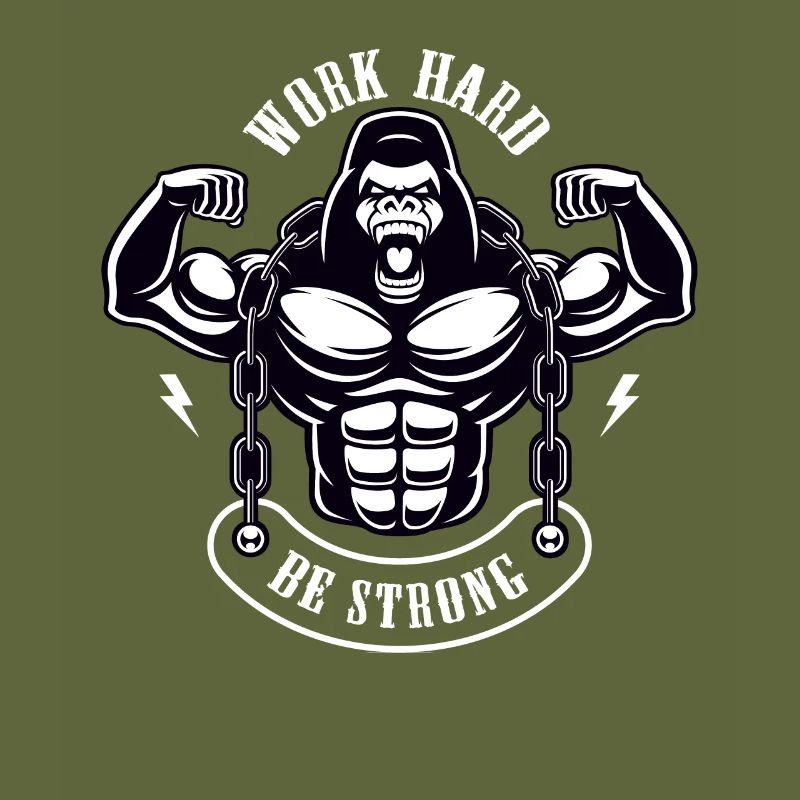 Work Hard be Strong Gorilla Silverback Gift