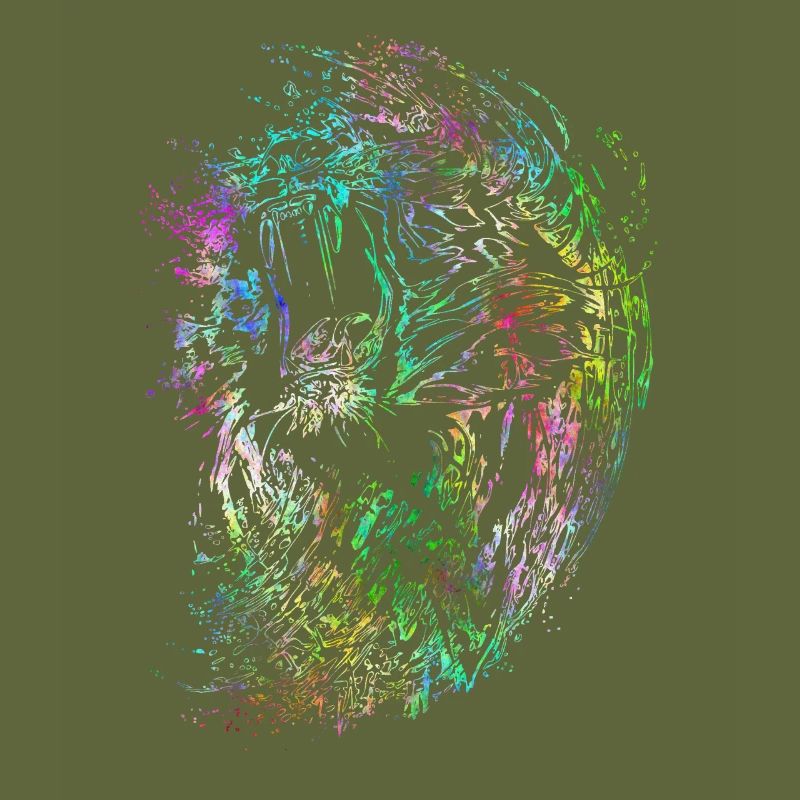 Wild psychedelic lion