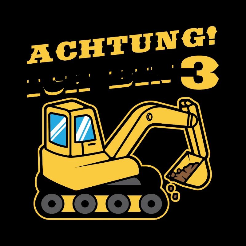 Achtung ich bin 3 Raupenbagger Bagger