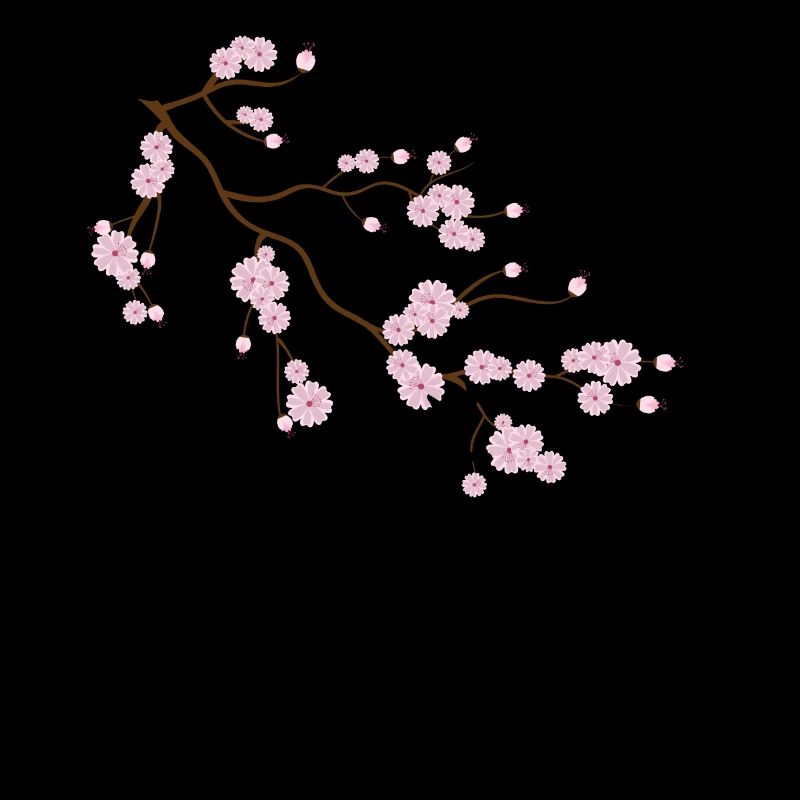 fleurs d'arbre sakura avec kanji
