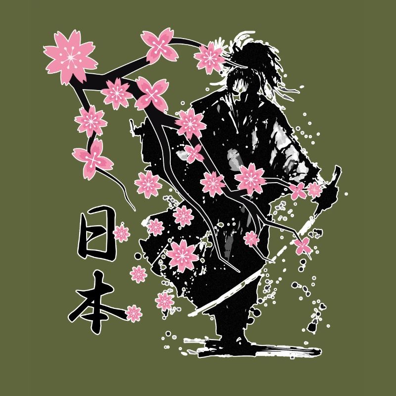 samurai warrior sakura flower style