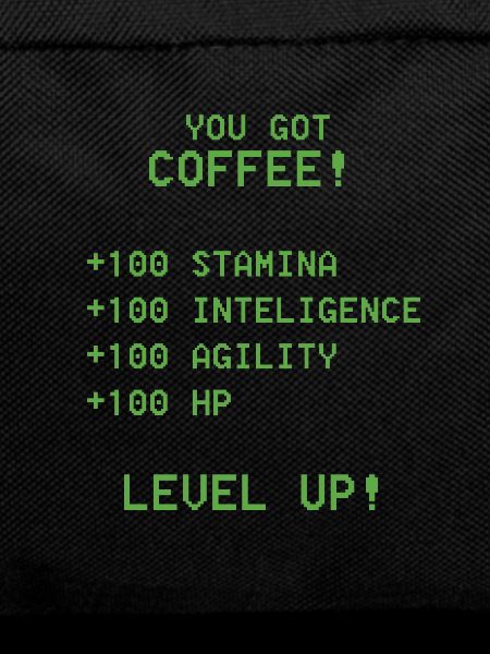 RPG-Spieler Kaffee Level-Up-Spiel