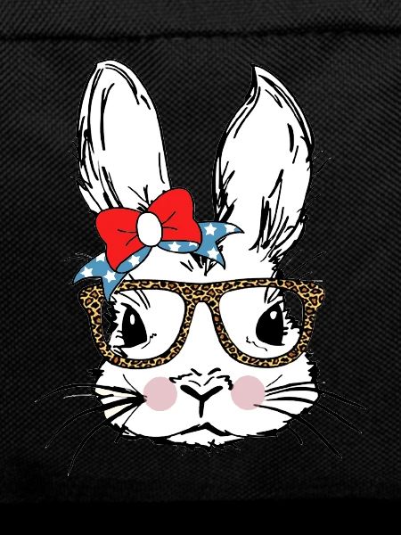 Bunny with leopard glasses + bow