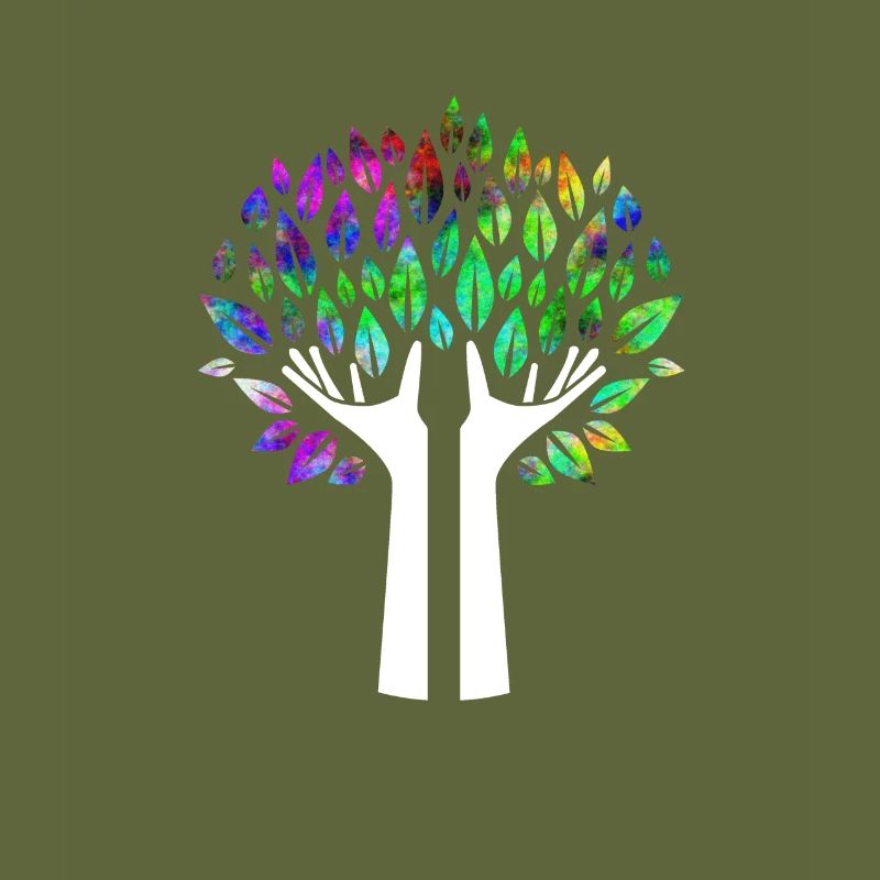 Hands tree psychedelic