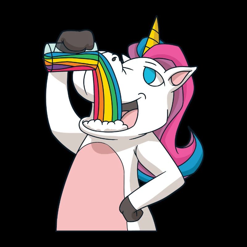 Unicorn drinks the rainbow