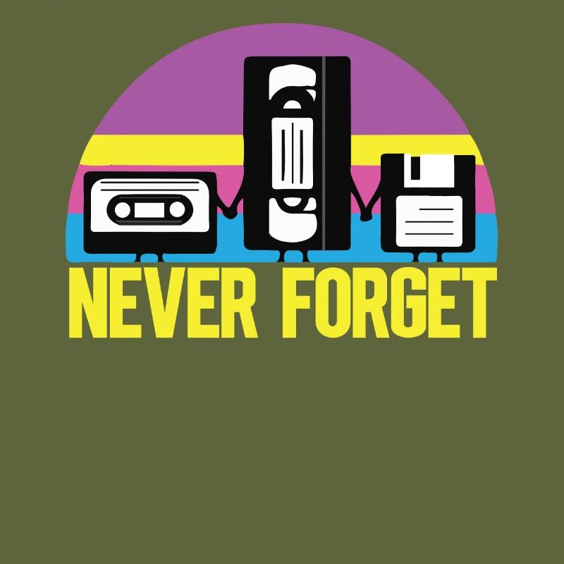 never forget vhs casette floppy disc