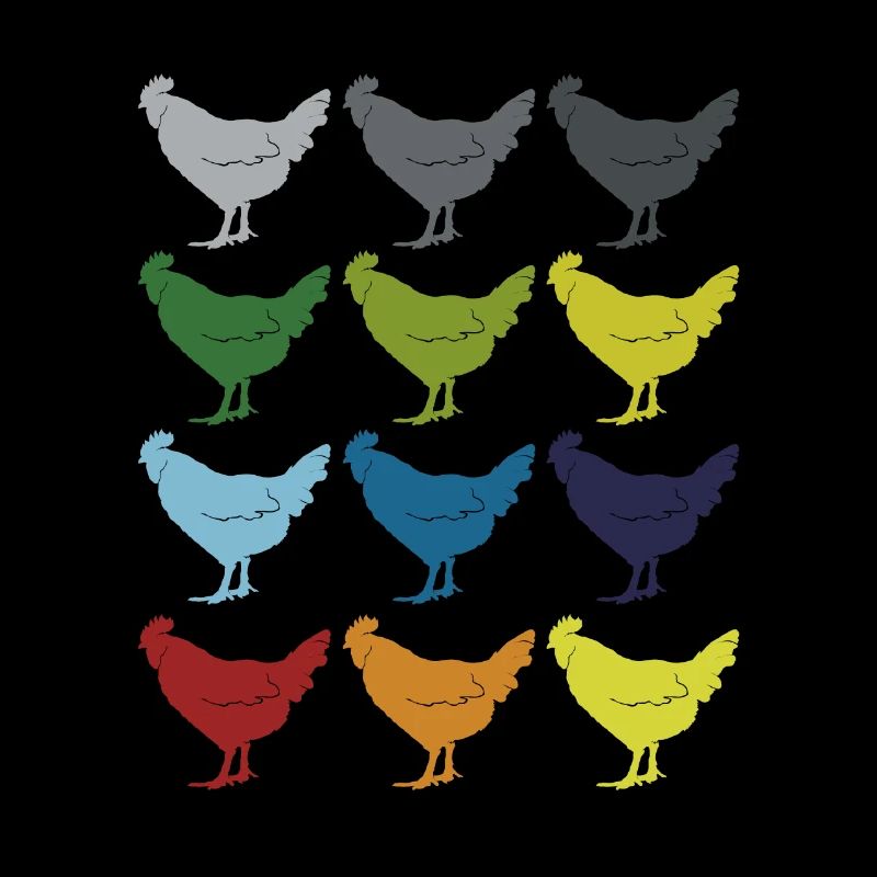 Neon Pop Art Retro Hühner Hahn Vogel Geschenkidee
