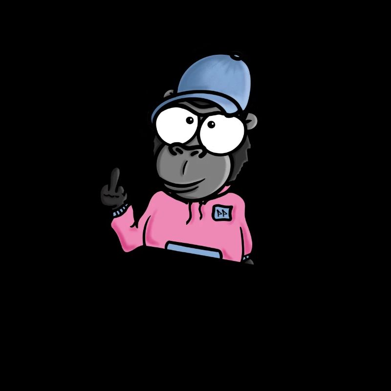 Gorilla shows middle finger