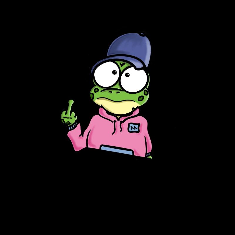 Frog shows middle finger
