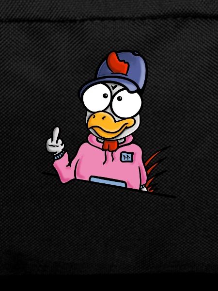 Chicken shows middle finger