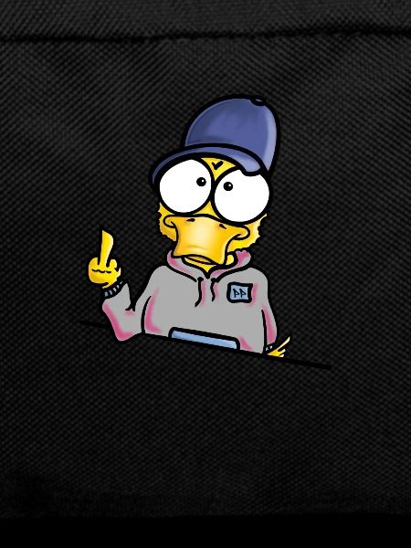 Duck with cap middle finger