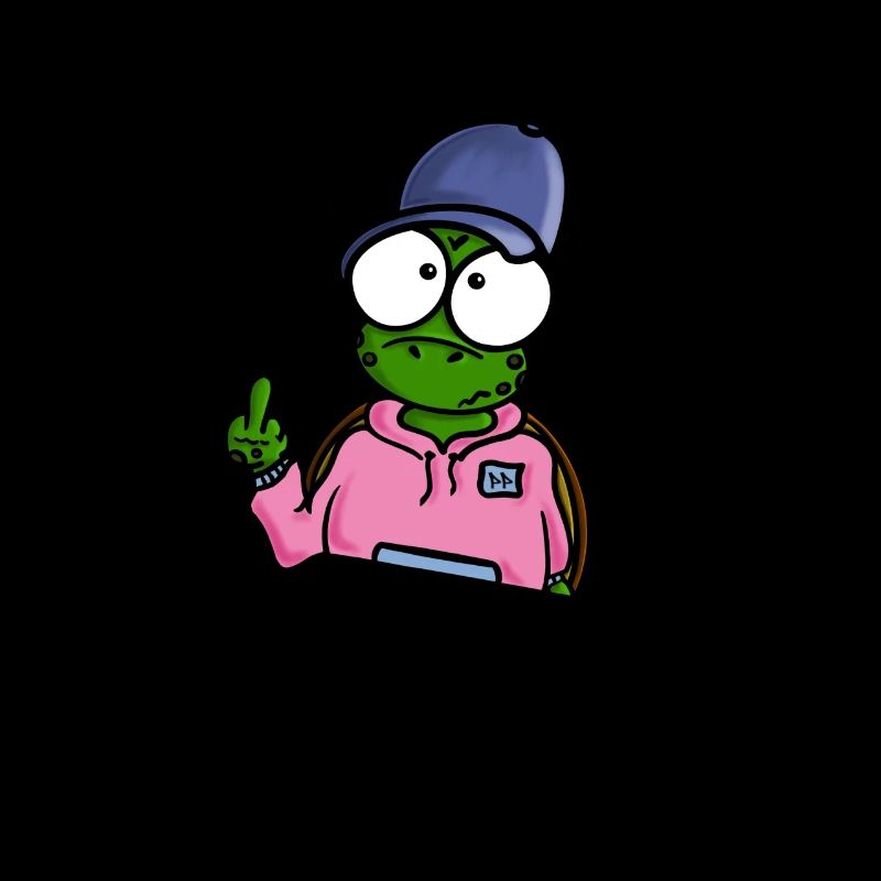 Turtle with Cap Middle Finger