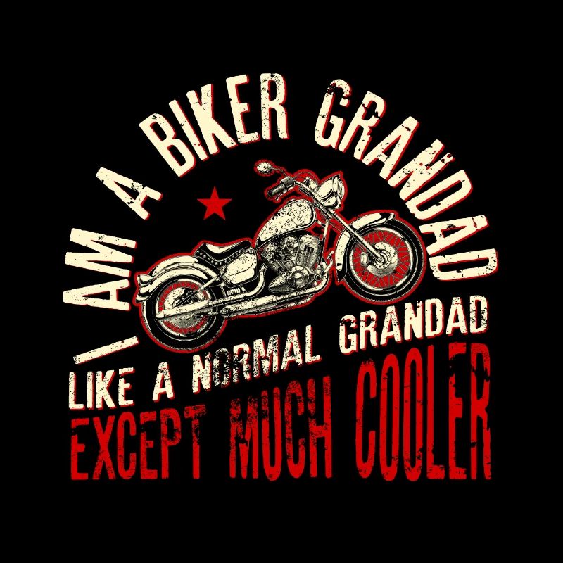 I Am A Biker Grandad print Funny Gift for Cool