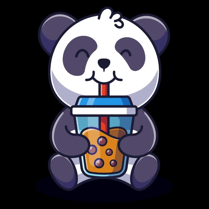 Panda Boba Tea Bubble Drinks Funny Pet Lover Humor