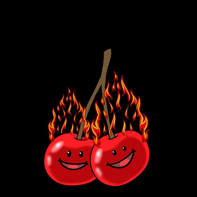 fiery cherries cherry hot fruit hearts