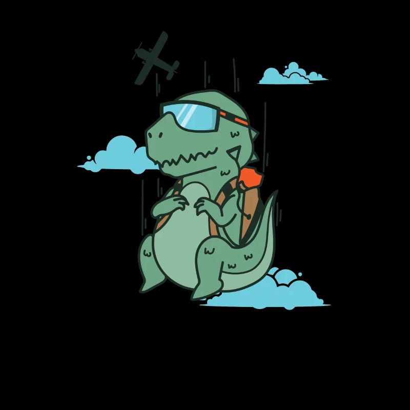 Dino parachute jumping dinosaurs