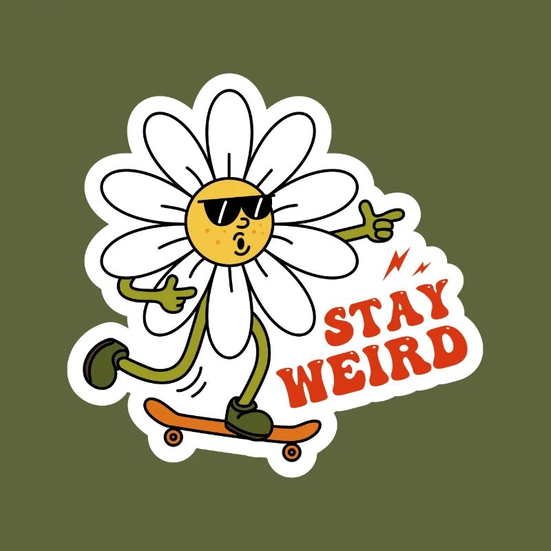 Restez étrange conception de camomille sarcastique