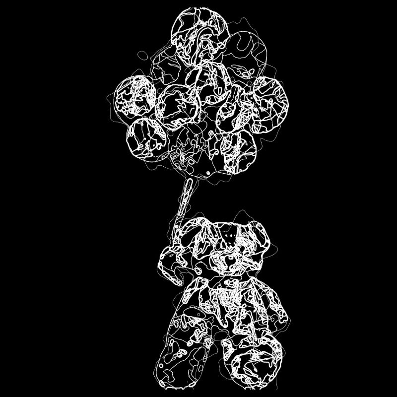 Bear Balloon Line Art