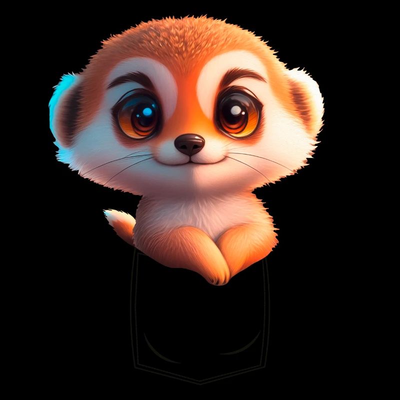 Verspieltes Erdmännchen in Brusttasche