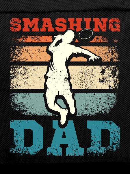 Father's day Smashing badminton dad