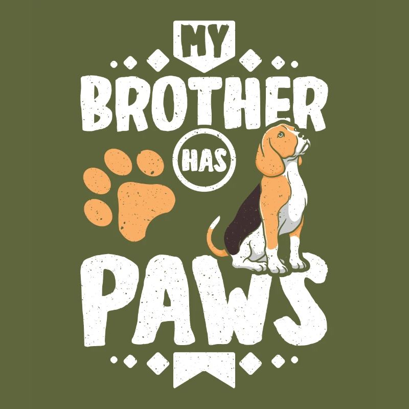 My beagle brother has paws