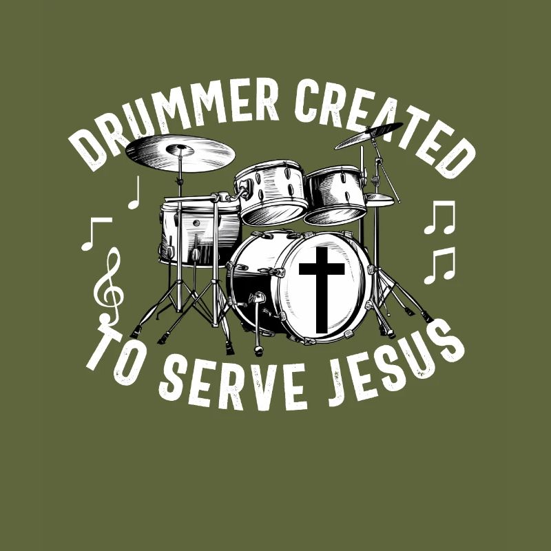 Christian Drummer Drum Player Stick Men Jesus