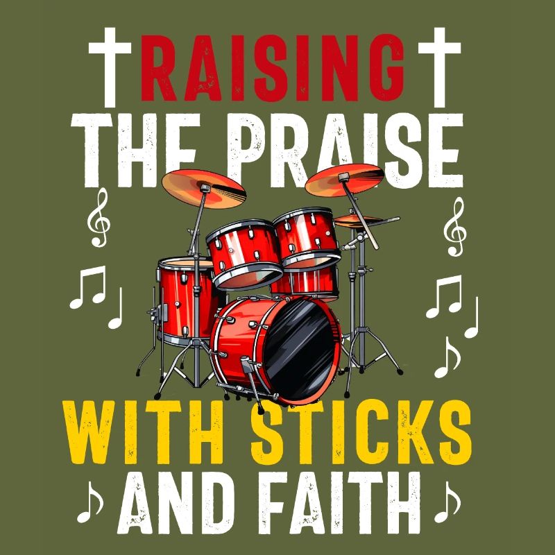 Christian Drummer Drum Player Stick Men Jesus