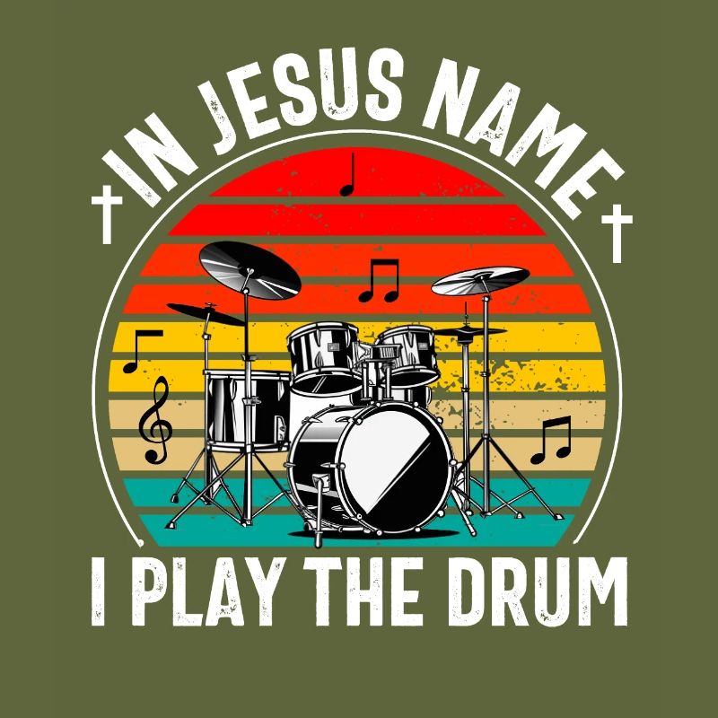 Christian Drummer Drum Player Stick Men Jesus