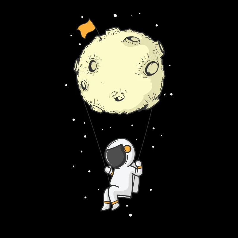 Astronaut mit Fallschirm Mond