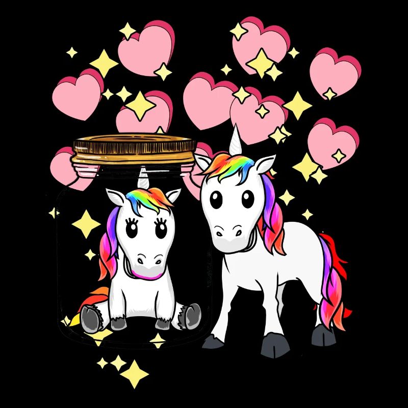 Einhorn Einhörner Fabelwesen Valentin Herz