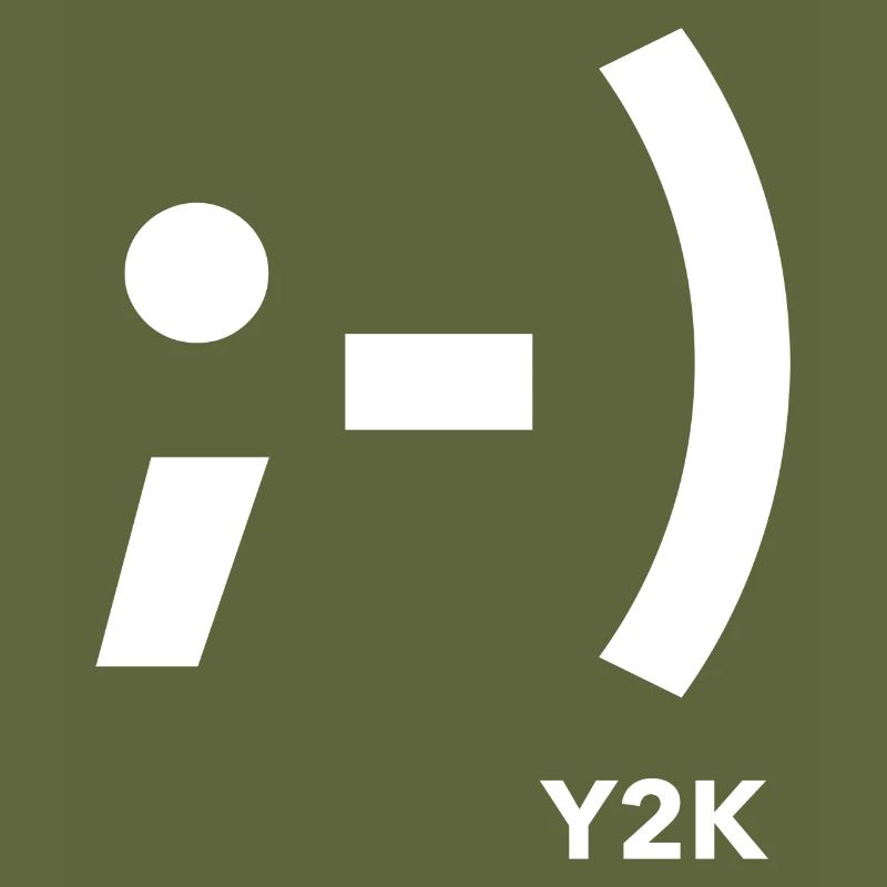 Zwinkerndes Lächeln Y2K weiß