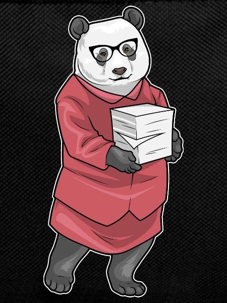 Panda Secretary Paper Stack Office