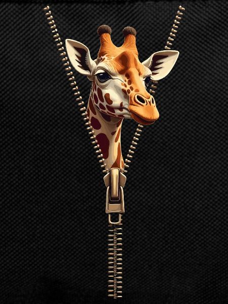 Stylized Giraffe with Zipper