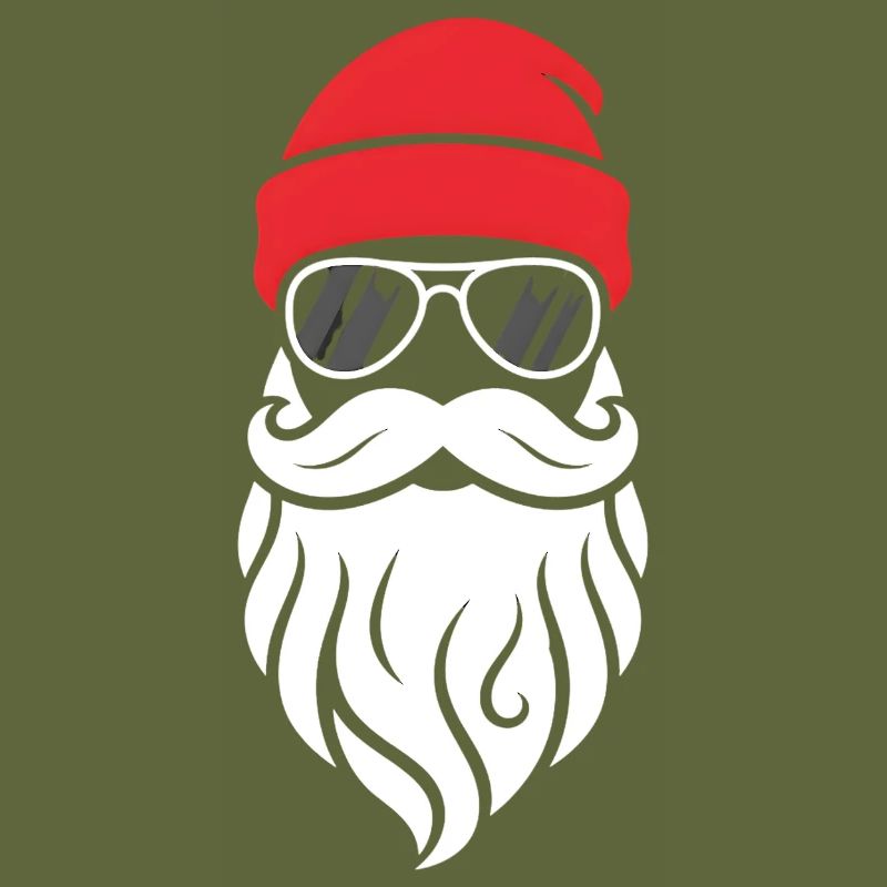 Cooler Santa Bart Design Weihnachtsmann Hipster