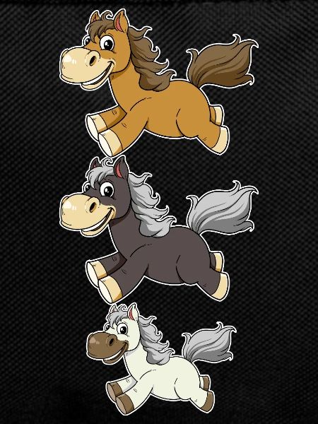 Three Galloping Horses Comic Design