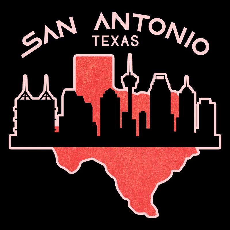 San Antonio Texas map design for proud San
