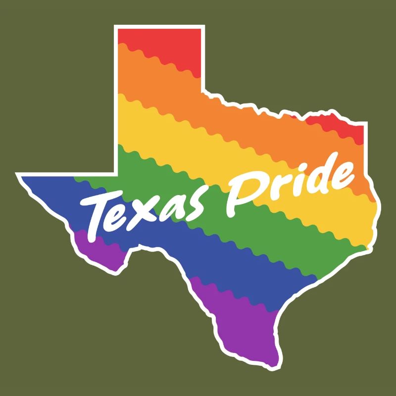Texas Design Rainbow Map for LGBT+ Texans