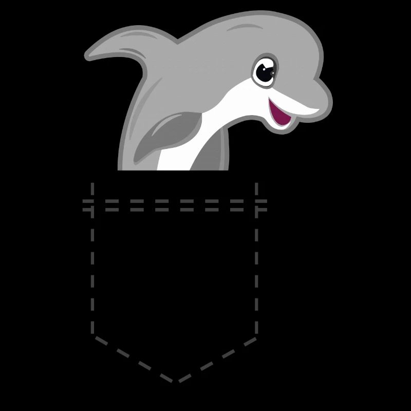 Shirt pocket with cute dolphin