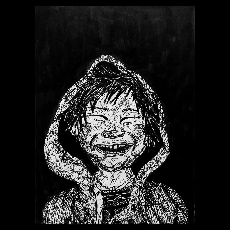 „Smile“ - Drawing (Black and White)