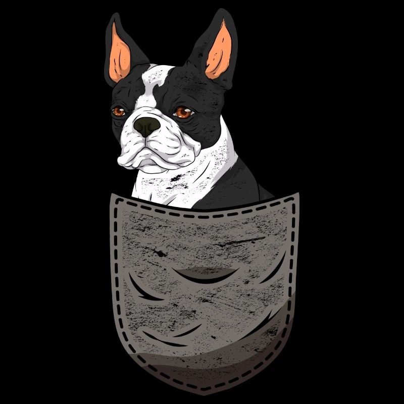 Hunde Bostie Geschenk Brusttasche Boston Terrier
