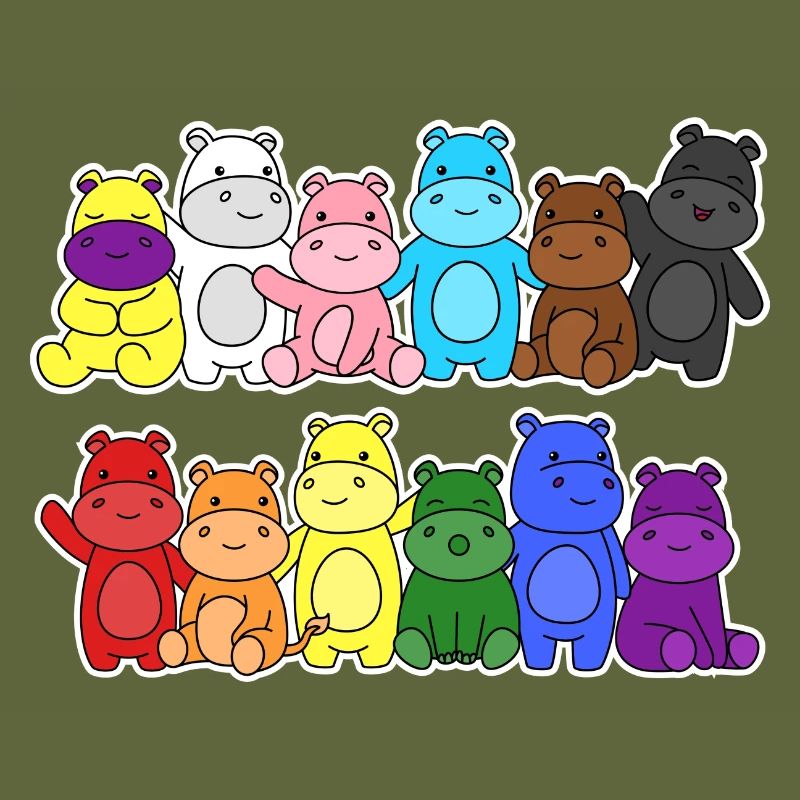 Fierté Progrès Flag Hippopotames Égalité