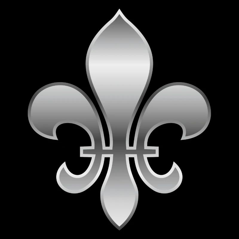Fleur de Lys / Fleur de Lis Metallic-Silber-Look