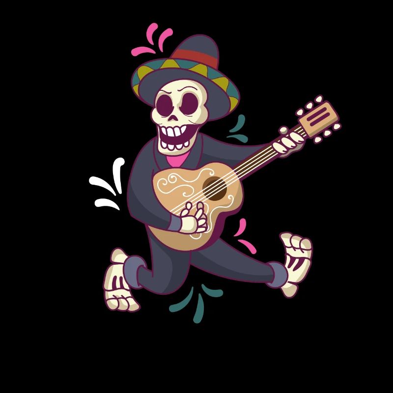 Mariachi Guitar Skeleton