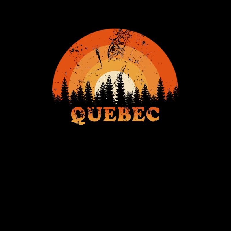 Vintage Québec Canada Fan rétro Cool coucher de soleil