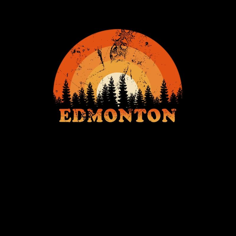 Vintage Edmonton Canada Fan rétro Cool coucher de soleil