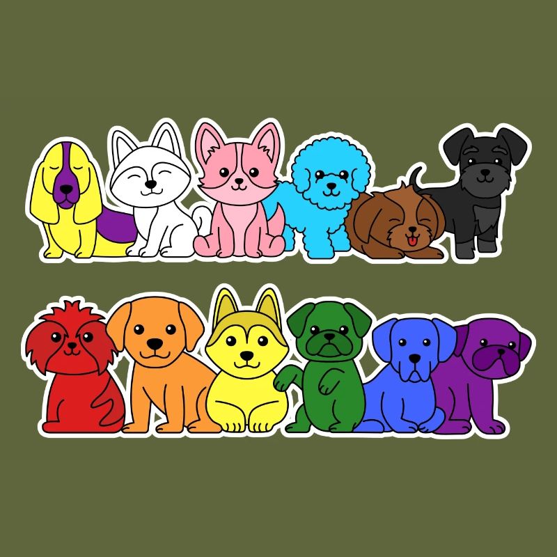 Pride Progress Flag Dogs for Equality