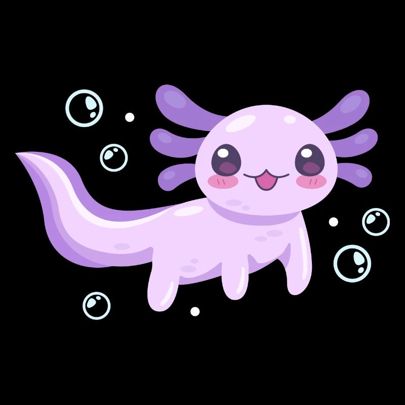 Conception d’Axolotl violet anime pour les amateurs d’axolotl