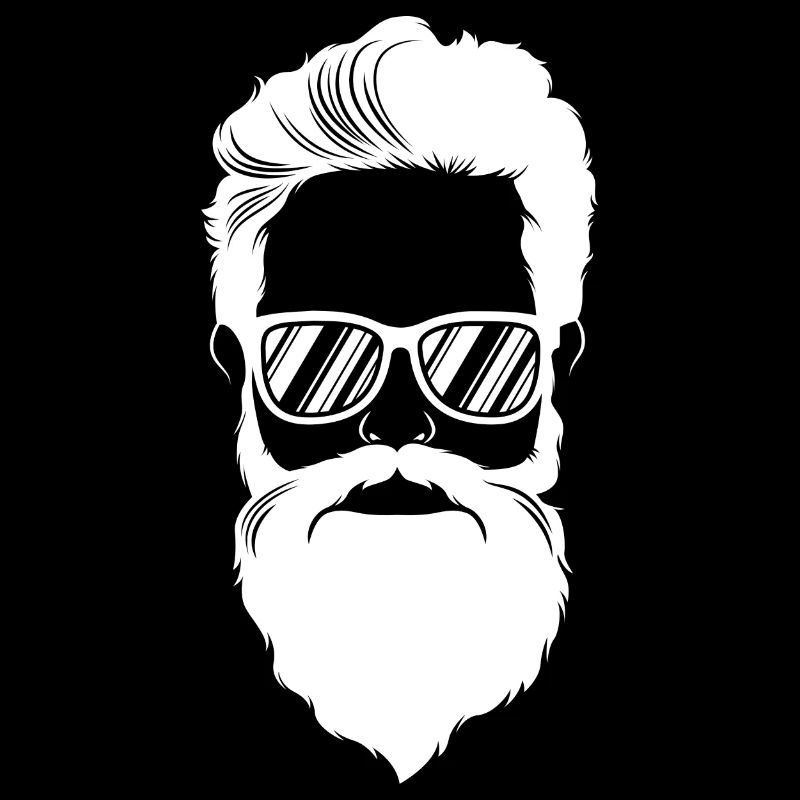 hipster kopf bart cool