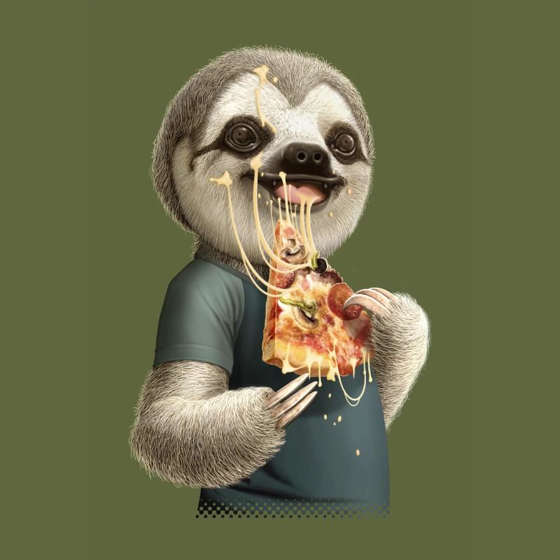 SLOTH EAT PIZZA