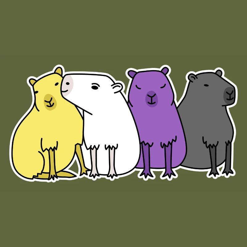 Nonbinary Flag Capybara Design for Proud Enbys